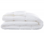 Libero King All Season Comforter - White 96\ Width x 108\ Length
Summer Weight, 57 Ounces

Machine wash cold on gentle cycle in front load machine. Do not use bleach or fabric softener. Tumble dry low heat.